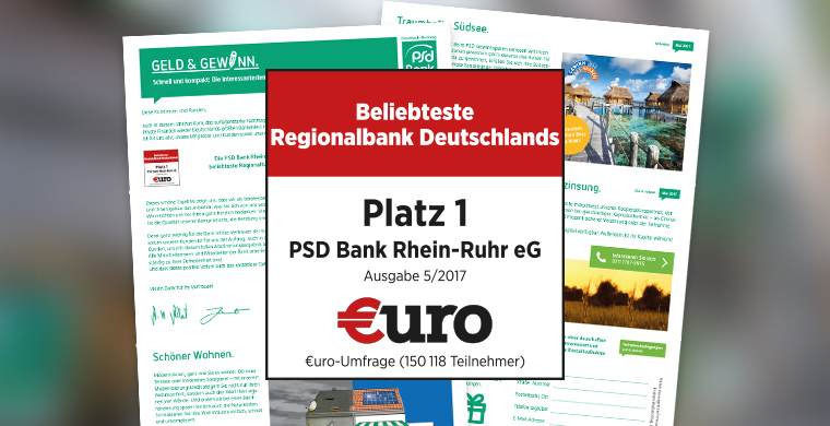 Die PSD Bank Rhein-Ruhr eG ist die beliebteste Regionalbank Deutschlands